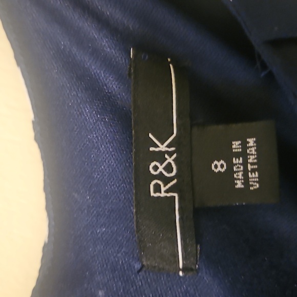 R&K Navy and White Polka Dot Maxi Dress - Picture 2 of 4